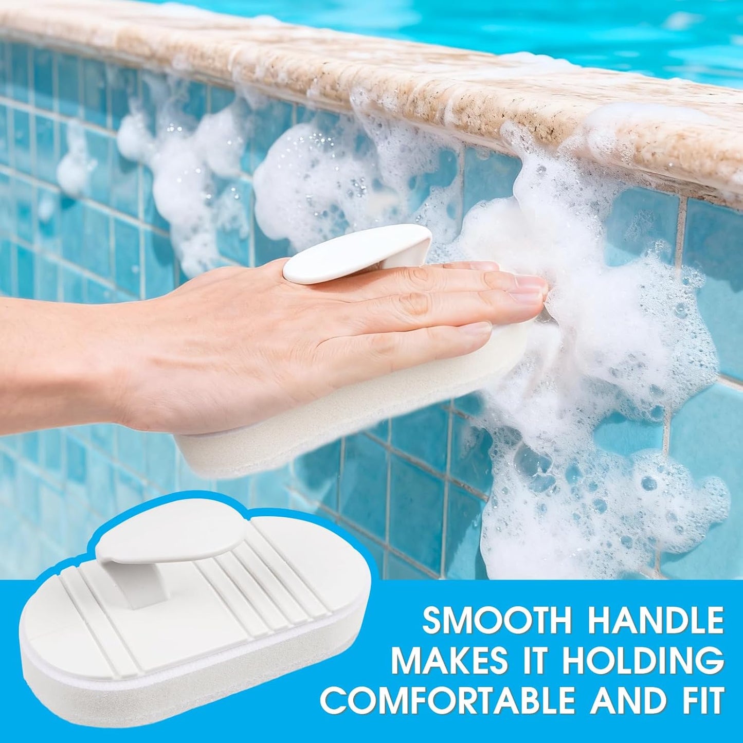 TidyMister Hot Tub & Spa Scrub Pad – Flexible Handheld Non-Scratch Scouring Pads for Pool Tile & Surface Cleaning, Replaceable Design, 2 Pack