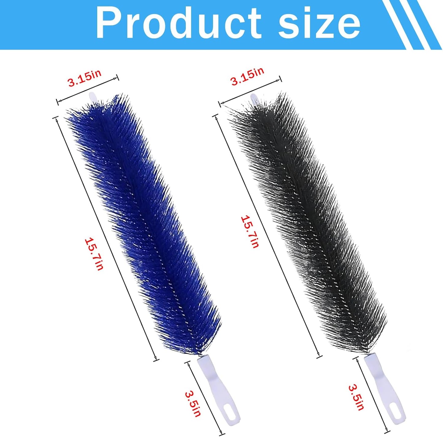 4 Pcs Fan Cleaner,Bendable Fan Duster,Comes with a Small Dusting Brush,Fan Brush,for Cleaning,Dust-Removing,Fan Cleaning Brush Suitable for Floor Fans,Exhaust Fns,AC Vents,Curtains,Blinds,(Blue)