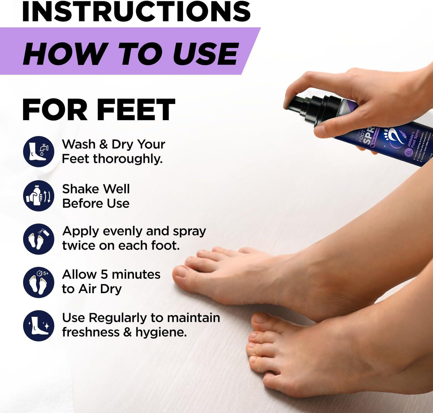 Tea Tree Foot Odor Spray - Mint Blast Shoe Deodorizer for Smelly Feet, Athletes Foot Spray Odor Eliminator No More Smelly Shoes or Stinky Feet | Removes, Controls & Prevents Odors - 120ml Made in USA