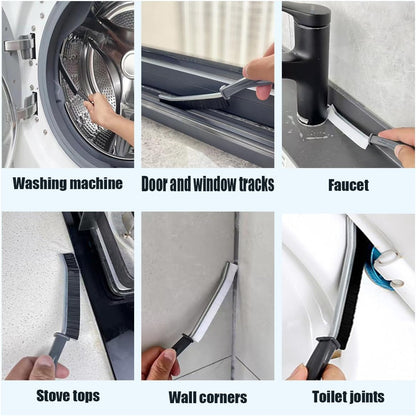 10PCS Crevice Cleaning Brush, Dead Corner Groove Tiles Gap Brush, Hard Bristle Thin Gap Brush Multifunctional Corners Cleaning Tool for Bathroom, Kitchen, Window, Sink, Toilet (5 Black + 5 White)