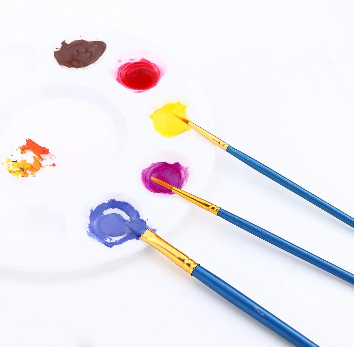 Acrylic Paint Brush Set, 1 Packs / 10 pcs Watercolor Brushes Painting Brush Nylon Hair Brushes for All Purpose Oil Watercolor Painting Artist Professional Kits.
