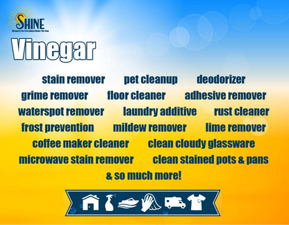 30% Concentrated Vinegar Gallon - Makes 6 Gallons of Finished Solution - For Home and Outdoor Use - Concentrated All Purpose Vinegar