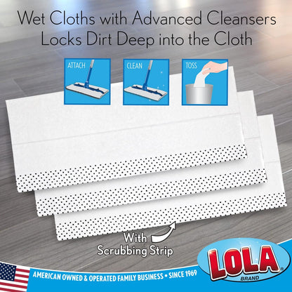 LOLA Dry Sweeping Cloth Refill Pads, 32 Pack, Unscented, Compatible with Swiffer Floor Mop, Comparable to Swiffer Refills, 11" x 8.13"