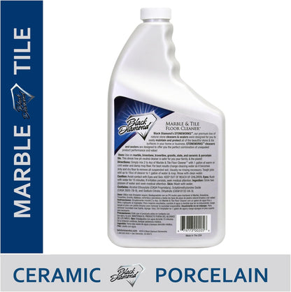 Black Diamond Stoneworks Marble & Tile Floor Cleaner Concentrate, pH Neutral, Streak-Free & No-Rinse Formula for Granite, Travertine, Limestone, Slate, Ceramic & Porcelain Floors (1 Quart)