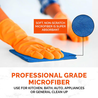 BAR KEEPERS FRIEND Cleanser Trio - Mega Bundle (21 Oz Cleanser and Polish Powder | 26 Oz Liquid Soft Cleanser | 13 Oz Cooktop Cleaner) Plus 1 Foxtrot Microfiber Towel and 1 Microfiber Scrubber Sponge
