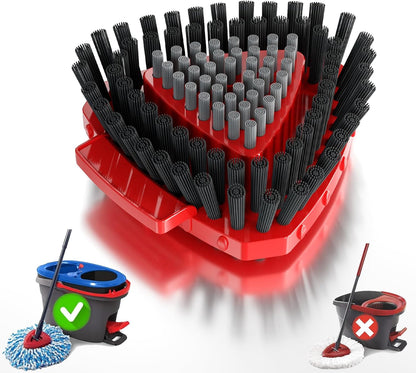2 Pack Upgraded Spin Mop Replacement Scrub Brush Heads Compatible with Ocedar EasyWring 1 Tank,Full Bristle Scrubber Replace Great for Kitchen, Bathroom, Pools,Deck Hard Floor Cleaning