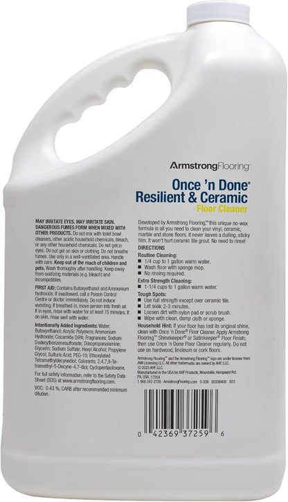 Armstrong S-337 Once'n Done Resilient & Ceramic Cleaner Refill Ready to Use 64 oz