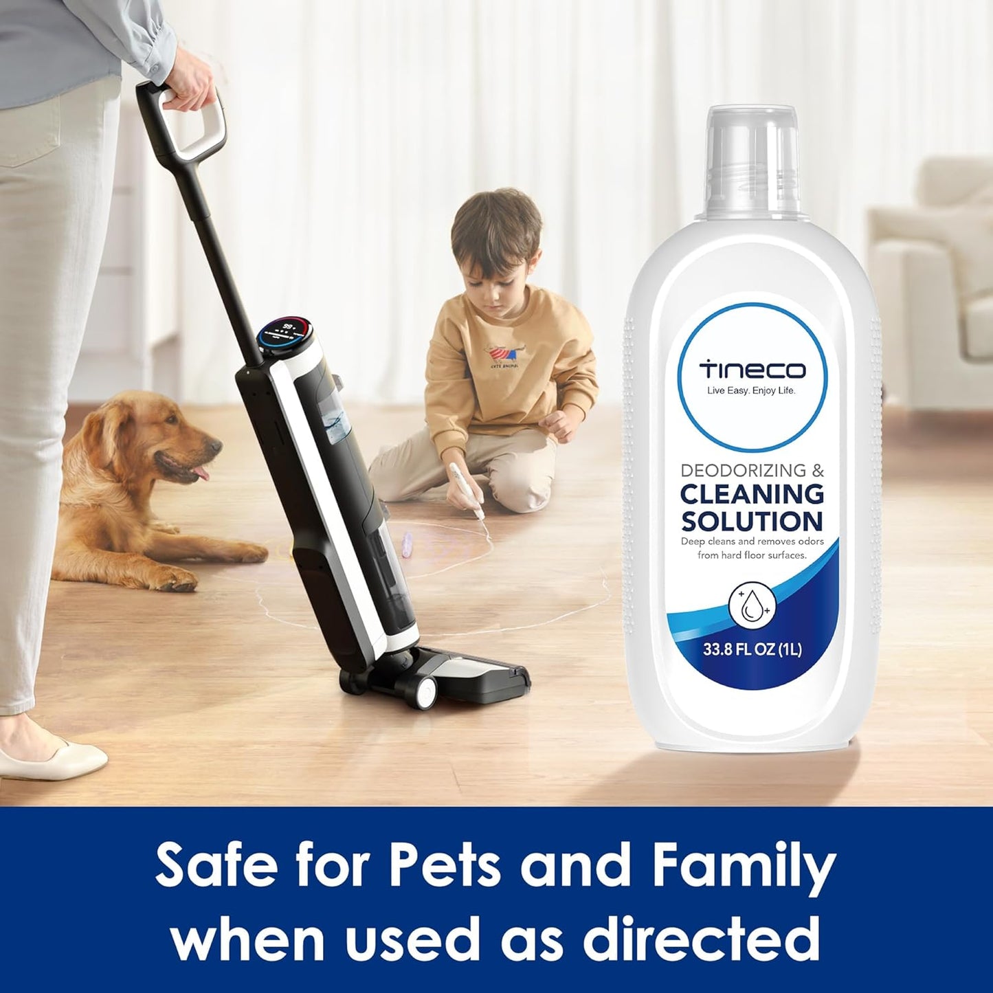 Tineco Floor Cleaning Solution 1L (33.8 OZ) for i5/i6 Stretch & FLOOR ONE S5/S6/S7/S9 Artist & S6/S7/S9 Master & Breeze Series, (EXCEPT iFLOOR 5 Steam/S5/ S7/ S9 Artist Steam Series) Wet Dry Vacuum