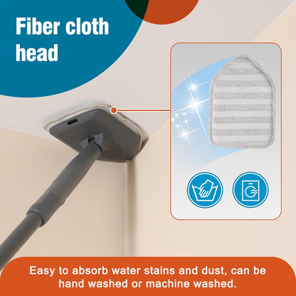 CLEANHOME Tile Tub Scrubber Brush with 3 Different Function Cleaning Heads and 56" Extendable Long Handle-No Scratch Shower Scrubber for Cleaning Bathroom Kitchen Toilet Wall,Bathtub,Sink,Grey