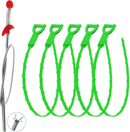 Drain Clog Remover Snake Tool for Hair and Debris, Unclog Toilet, Sink, Shower, Bathtub, Sewer