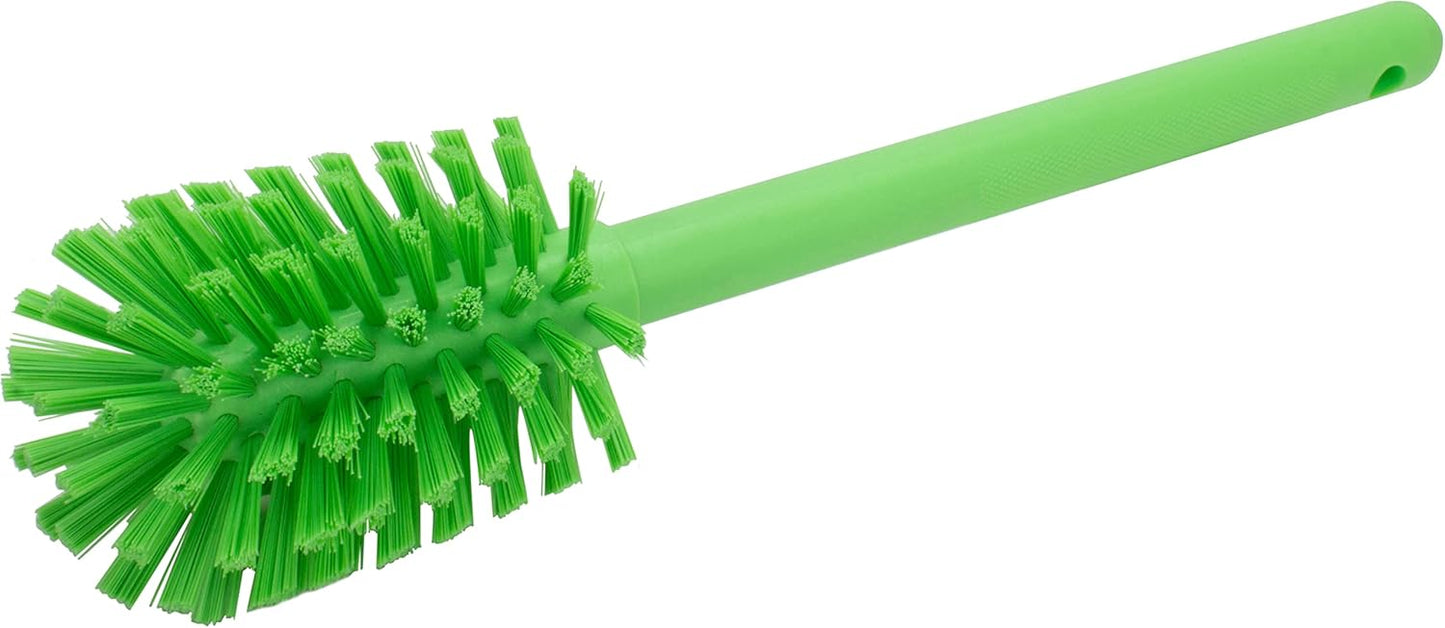 SPARTA Large Water Bottle Brush Ideal for Wide-Mouth Jars, Bottles and Tumblers, Dishwashing Tool with Handle for Home and Commercial Kitchens, Plastic, 12 Inches, White