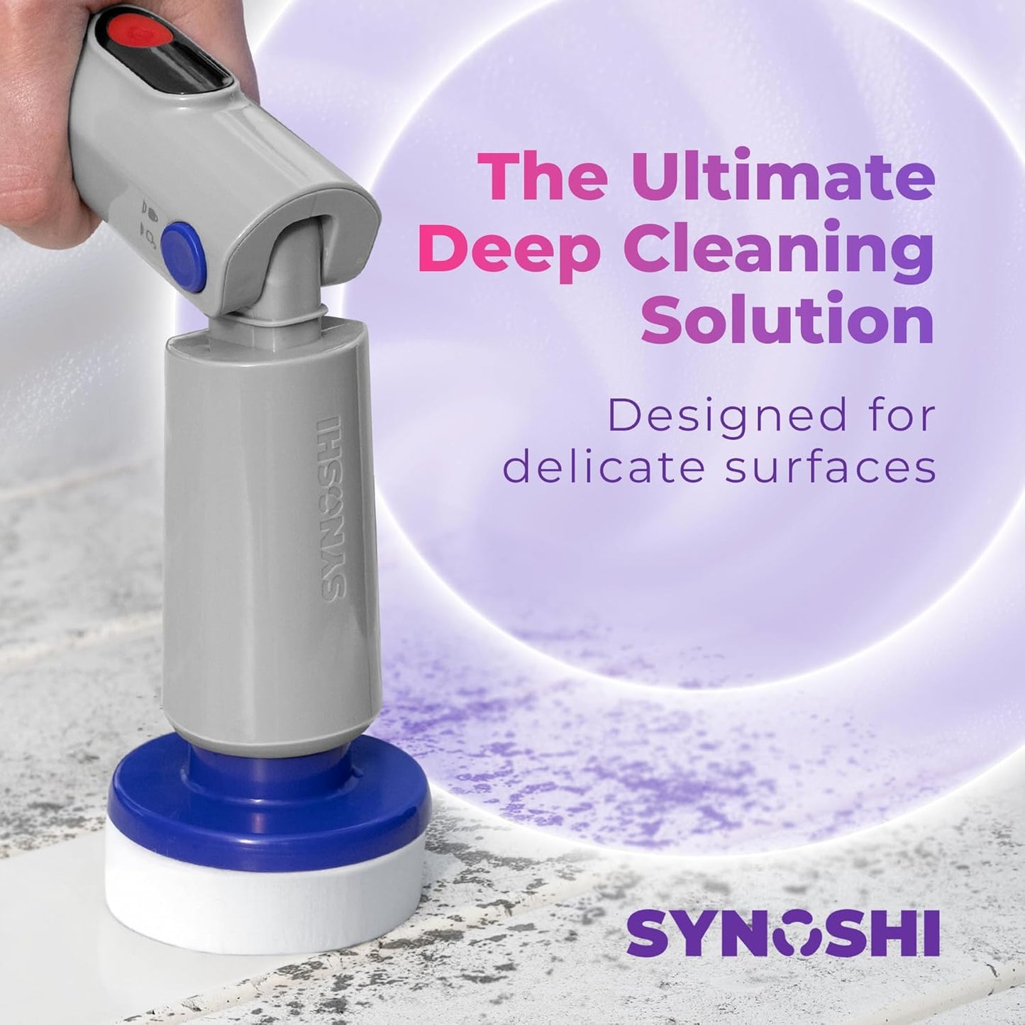 SYNOSHI PRO Electric Spin Scrubber Magic Melamine Sponge for Bathroom & Shower Cleaning Brush, Kitchen Brush Head For Power Scrubber - Set of 3 Magic Sponges
