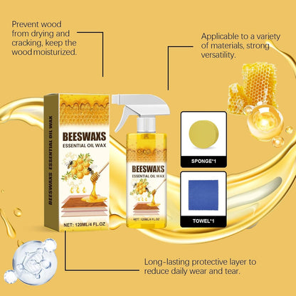 Natural Beeswax Repairing and Care Spray, Natural Beeswax Furniture Polish, Wood Cleaner Repairing and Care Spray, Restores Shine & Removes Scratches (1Pc)