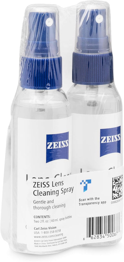 ZEISS Lens Care Pack – 2x 8oz Streak-Free Lens Spray and Microfiber Cloths for Eyeglasses and Optics