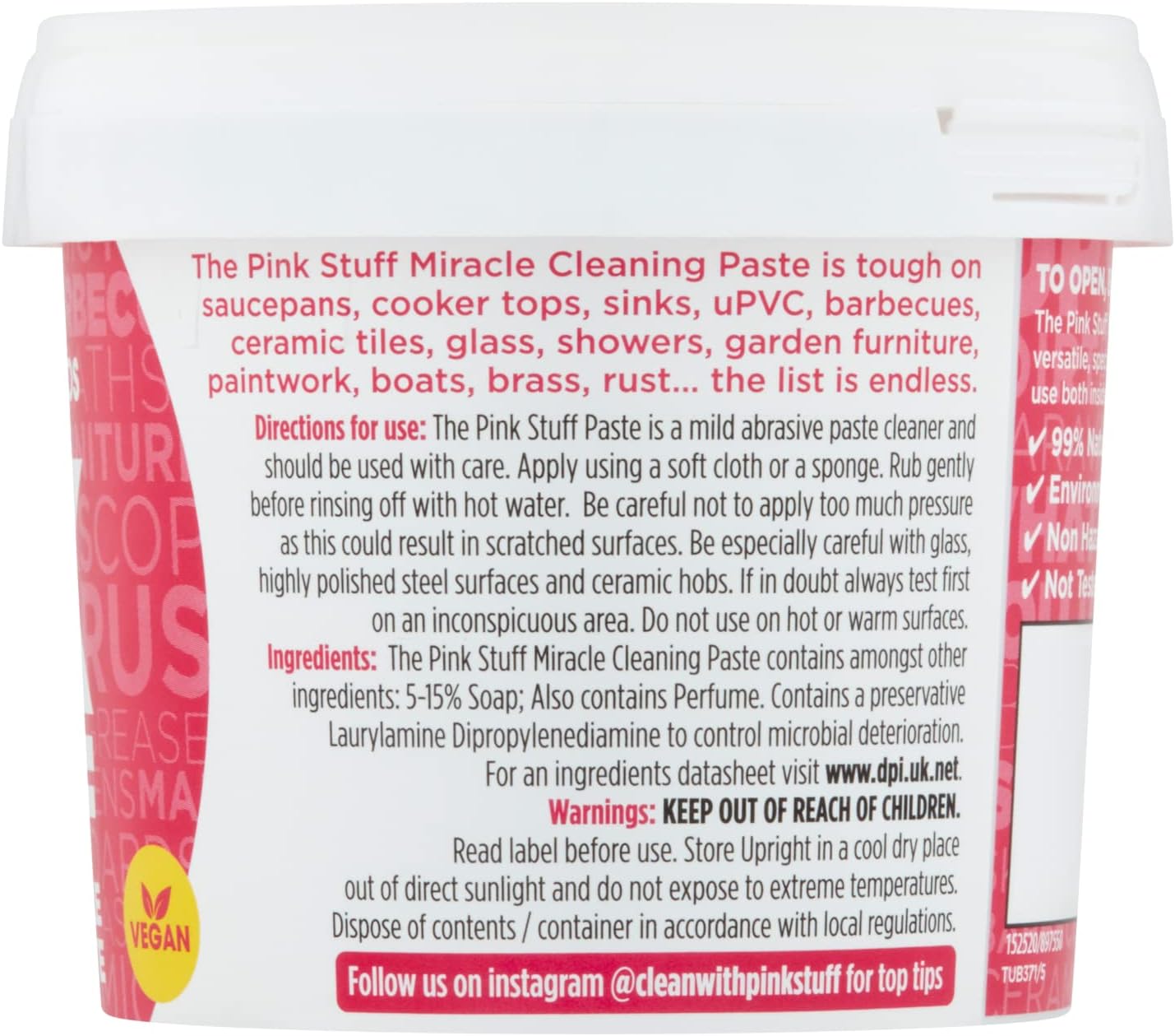 Stardrops The Pink Stuff Cleaning Paste 500g, Multi Purpose Cleaner for Kitchen, Bathroom, Tiles, Glass, Shower, Oven, Sink, Stainless Steel, Removes Grease, Grime & Stains