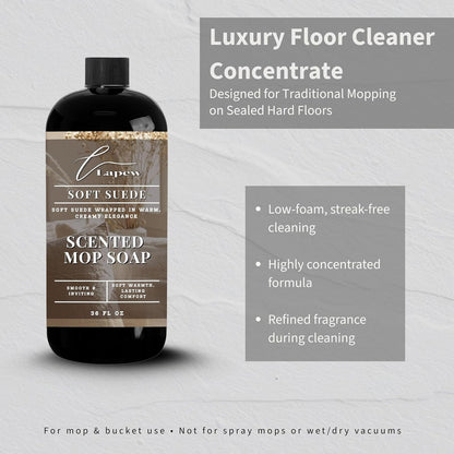 Lapew Santal Scented Mop Soap - Luxury Floor Cleaner Concentrate for Mopping Tile, Laminate, Vinyl & Hardwood | Streak-Free, Low-Foam | 36 oz - Colors A