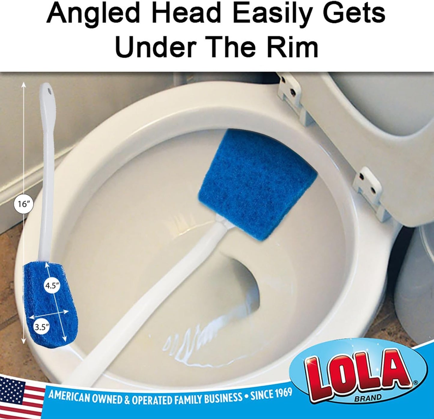 Toilet Brush and Holder Set, By LOLA, 2 Pack, Classic Version, Durable Bristles for Deep Cleaning, w/Compact Space Saving Storage Holder