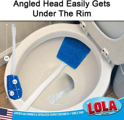 Toilet Brush and Holder Set, By LOLA, 2 Pack, Classic Version, Durable Bristles for Deep Cleaning, w/Compact Space Saving Storage Holder