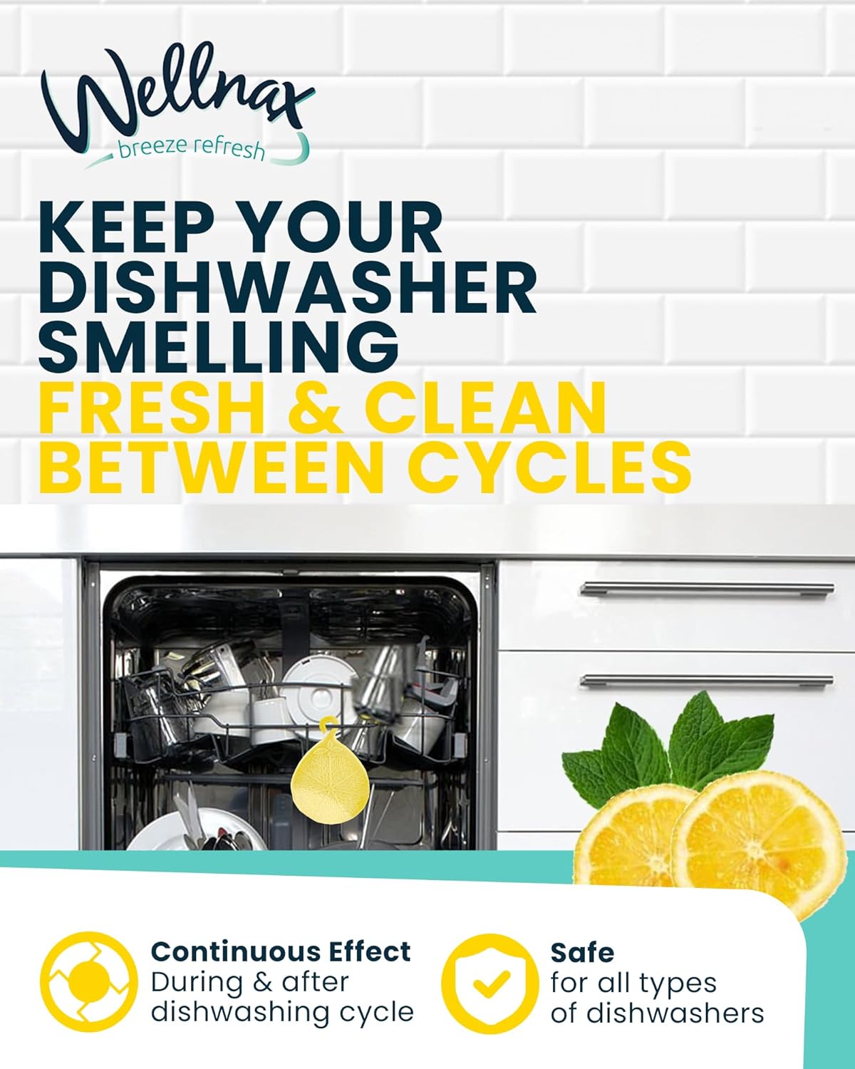 Wellnax Dishwasher Freshener (Green Apple)