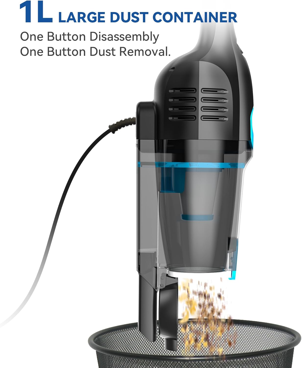 Vazone R6X Corded Stick Vacuum Cleaners for Home, 20Kpa Powerful Suction Stick Vacuum with 16Ft Cord, 2 in 1 Lightweight Vacuum Cleaner for Hardwood Floor Pet Hair