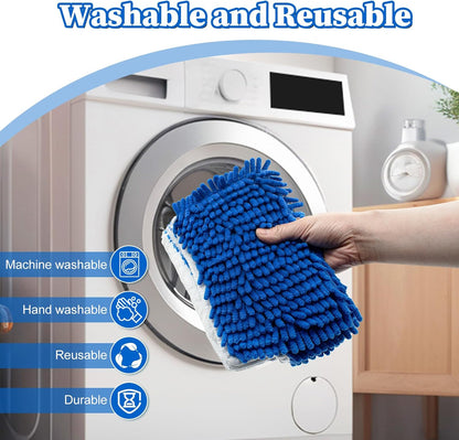 4 Pack Mop Head Replacement Compatible with O-cedar Hardwood Floor 'N More Microfiber Dual or 3-Action Flip Mop Refill Chenille Mop Replace Pads for Ocedar Dual-Action Flip Mop,Reusable & Washable Pad