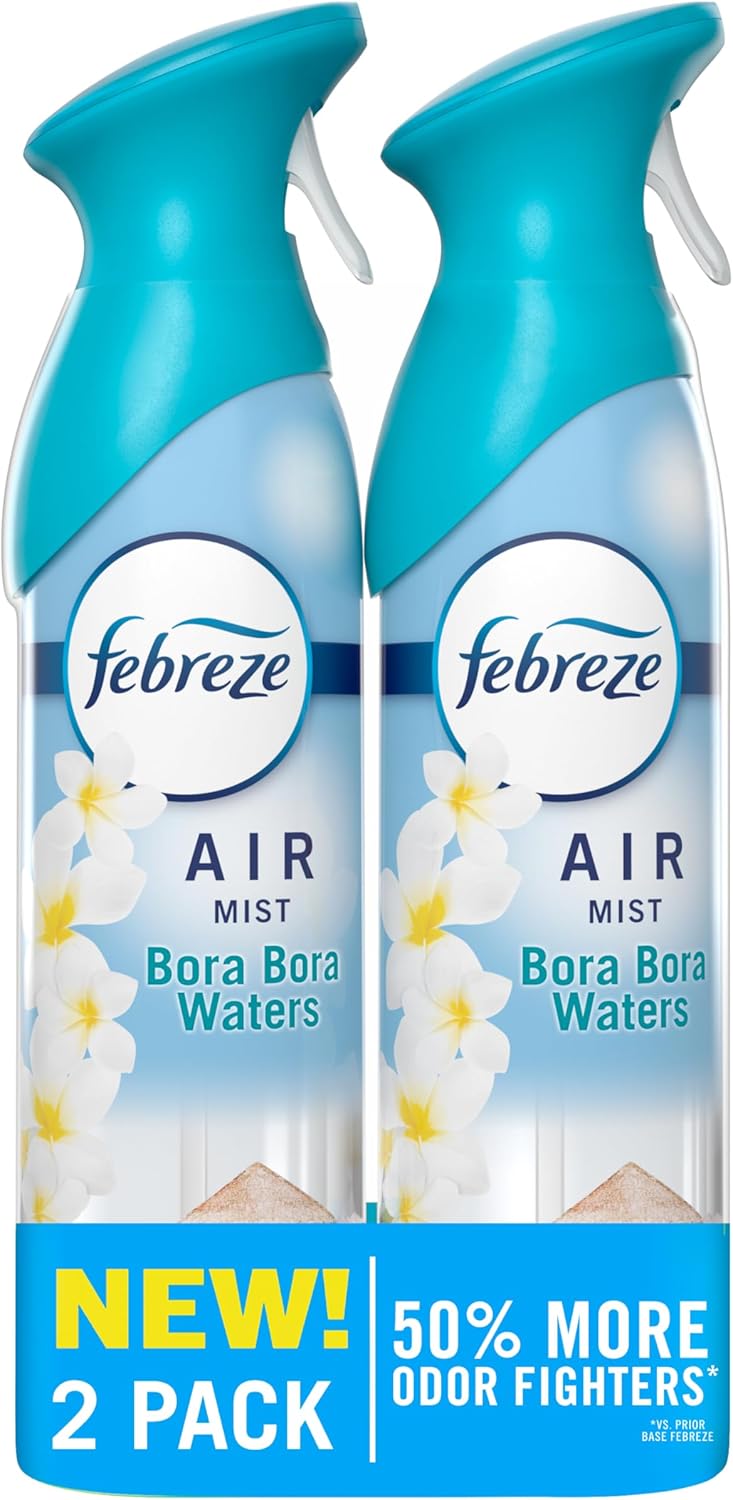 Febreze Air Mist Air Freshener Spray, Odor-Fighting Room Spray, Air Fresheners for Home and Bathroom and Kitchen, Aerosol Can, Downy April Fresh Scent, 8.8oz (Pack of 2)