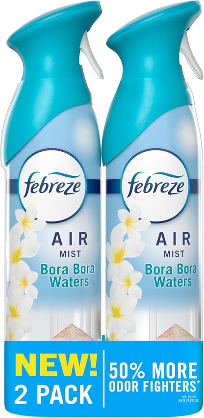 Febreze Air Mist Air Freshener Spray, Odor-Fighting Room Spray, Air Fresheners for Home and Bathroom and Kitchen, Aerosol Can, Downy April Fresh Scent, 8.8oz (Pack of 2)