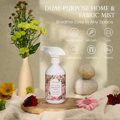 ‌M&SENSE Air & Fabric & Pet Odor Eliminator Spray - 16.9oz Large Size Natural Safe Air Freshener Rose Scented Deodorizer for Home Eliminates Smoke & Musty Smells, Ideal for ‌Dining Room Living Spaces