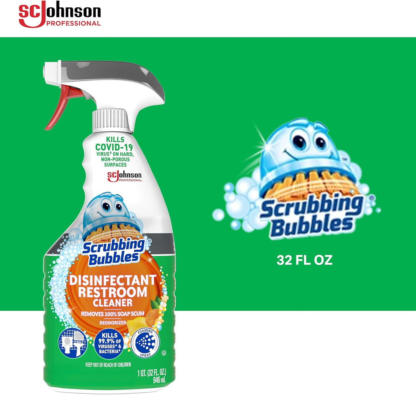 SC Johnson Professional Scrubbing Bubbles Disinfectant Restroom Cleaner, 128oz / Case Qty 4