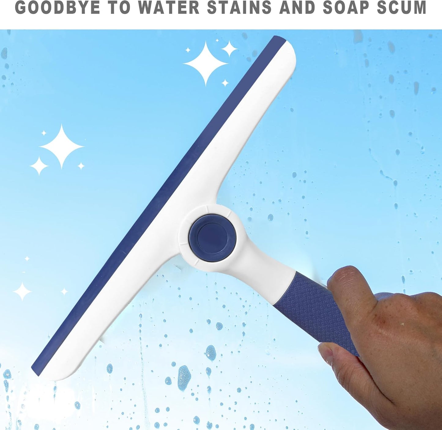 NBGYTECH Window Squeegee Household Cleaning Scraper Handheld Squeegee for Shower Glass Door Mirror Car Windshield (White Plastic Handle)