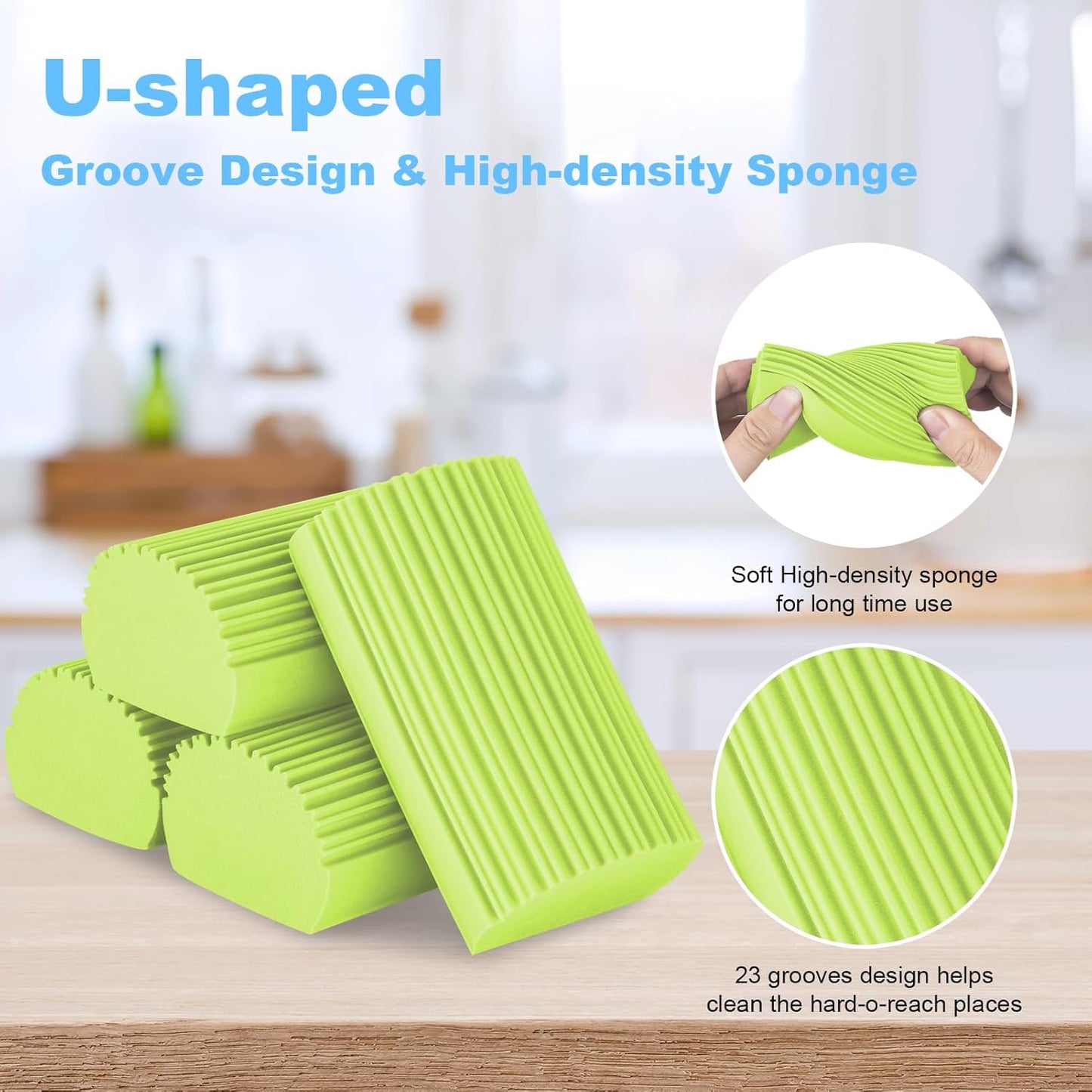 2-Pack Damp Duster Sponge for Clean, Magic Sponge Eraser Baseboard Cleaner Tool, Dusters for Cleaning Blinds, Glass, Vents, Railings, Mirrors,Window Track Grooves and Faucets
