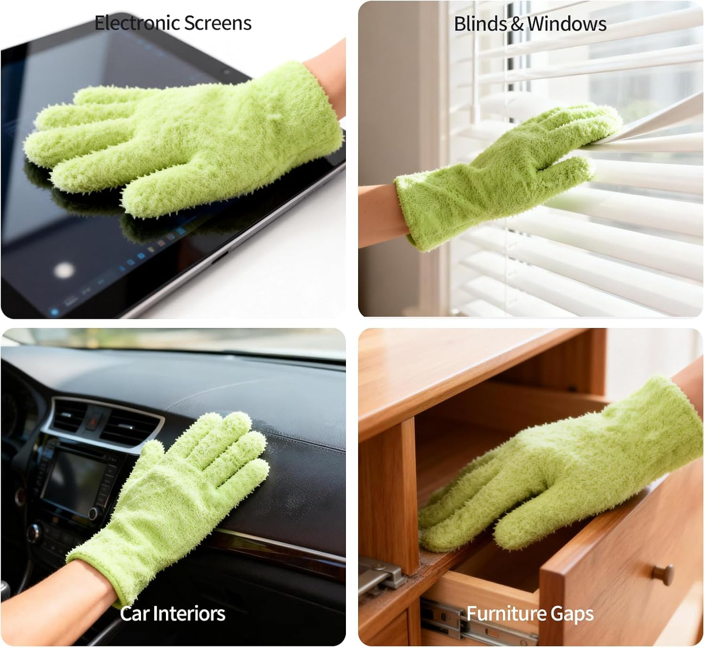 Microfiber Gloves,Microfiber Dusting Gloves for Plants and House Cleaning, Reusable Cleaning Gloves