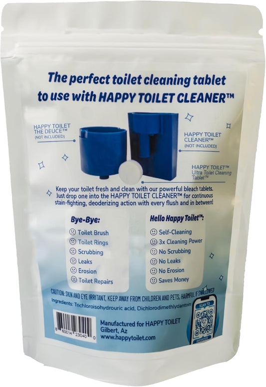 Happy Toilet Cleaner Automatic Toilet Bowl Cleaner Tablets Ultra-Strength Bathroom Toilet Tank Cleaner Tablets for Tank - Toilet Bowl Cleaners Resealable 12-Pack Bag