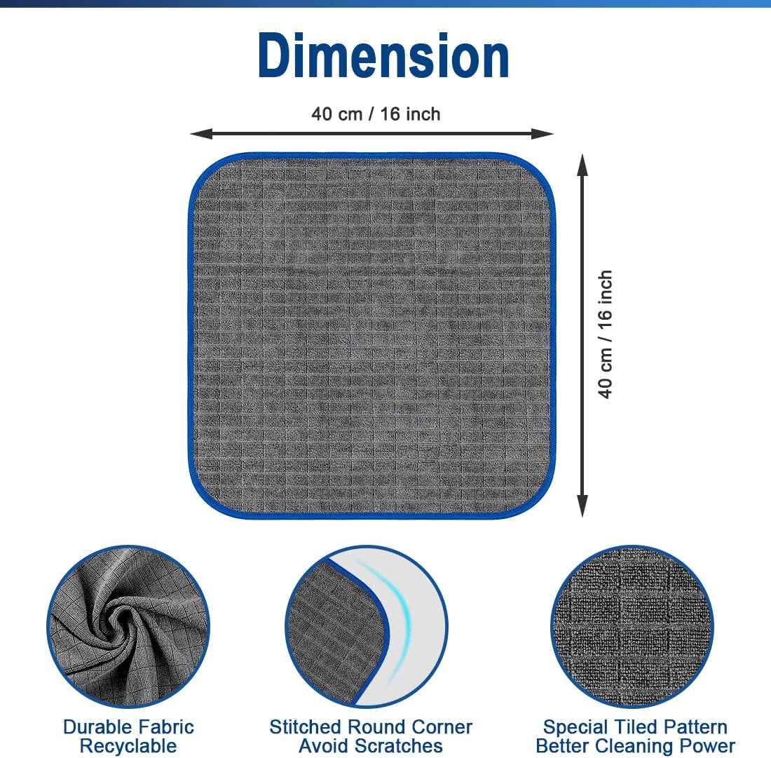 Glass Polishing Cloth Streak Free Miracle Cleaning Cloth Lint Free Microfiber Cleaning Rags for Glasses Kitchen Dish Mirrors Easy Clean, Pack of 6, 12" x 12"