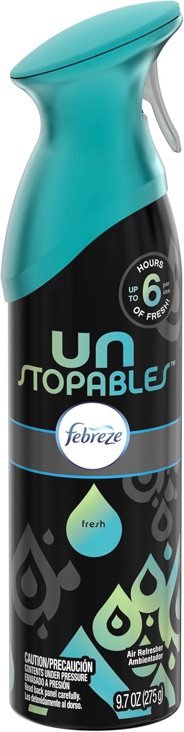 Febreze Air Mist Air Freshener Spray, Odor-Fighting Room Spray, Air Fresheners for Home and Bathroom and Kitchen, Aerosol Can, Unstopables Fresh Scent, Multicolor, 8.8oz (Pack of 3)