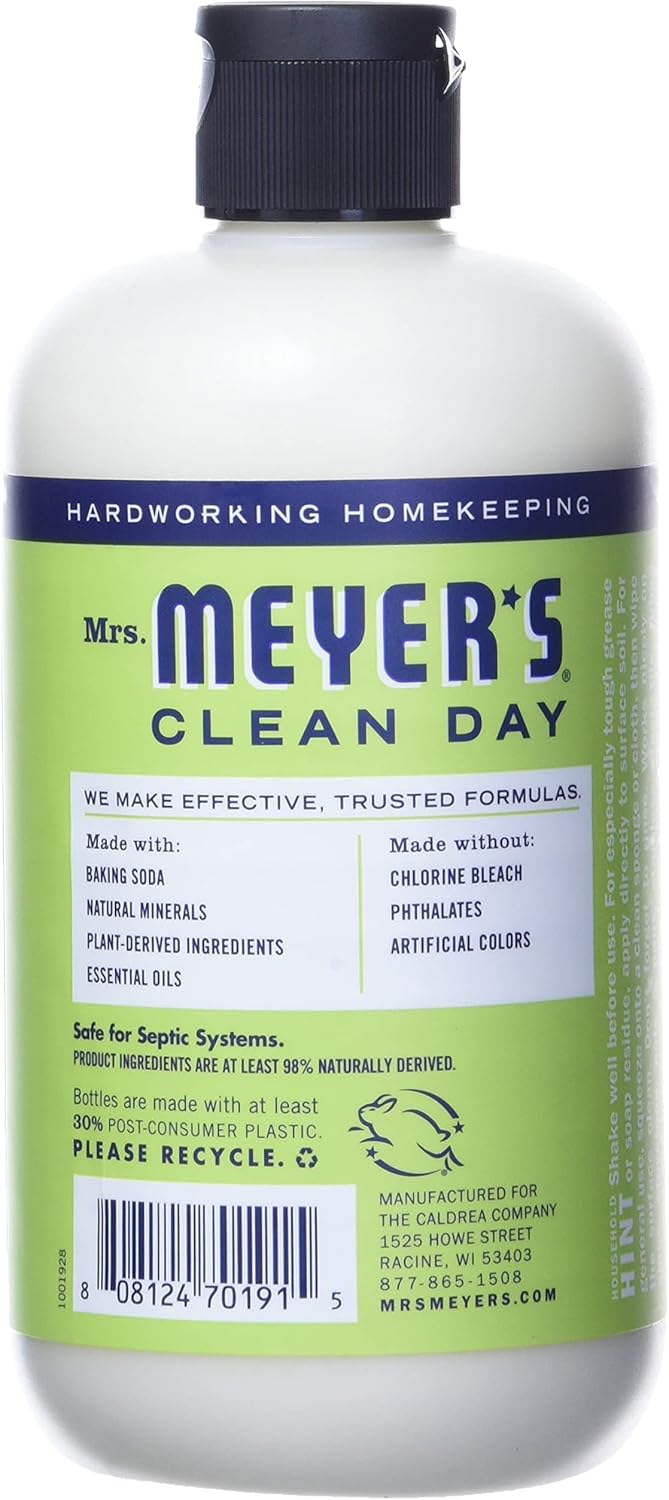 MRS. MEYER'S CLEAN DAY Baking Soda Cream Cleaner, Cuts Grease, Scratch-Free Polish, Lemon Verbena, 16 Fl Oz, Pack of 1