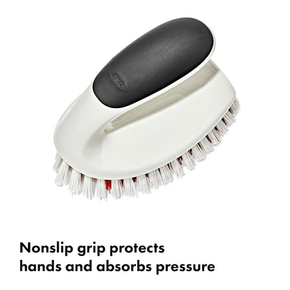 OXO Good Grips All-Purpose Scrub Brush – 2-Pack, Crevice Cleaning, Bathroom Cleaning, Scrub Brush with Handle, Brushes to Scrub Your Kitchen or bathrooms
