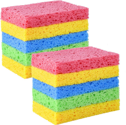 YoleShy 48 Pack Sponges Kitchen Natural Compressed Cellulose Sponges Durable Dish Sponge for Cleaning & DIY Reusable