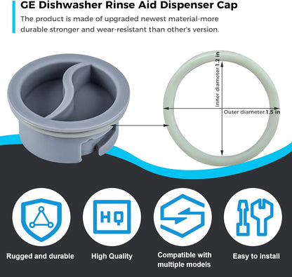 Romalon WD12X10122 Dishwasher Rinse Aid Dispenser Cap Fit for GE Dishwasher Replaces WD12X10102 WD12X10200 PS958932 EAP958919
