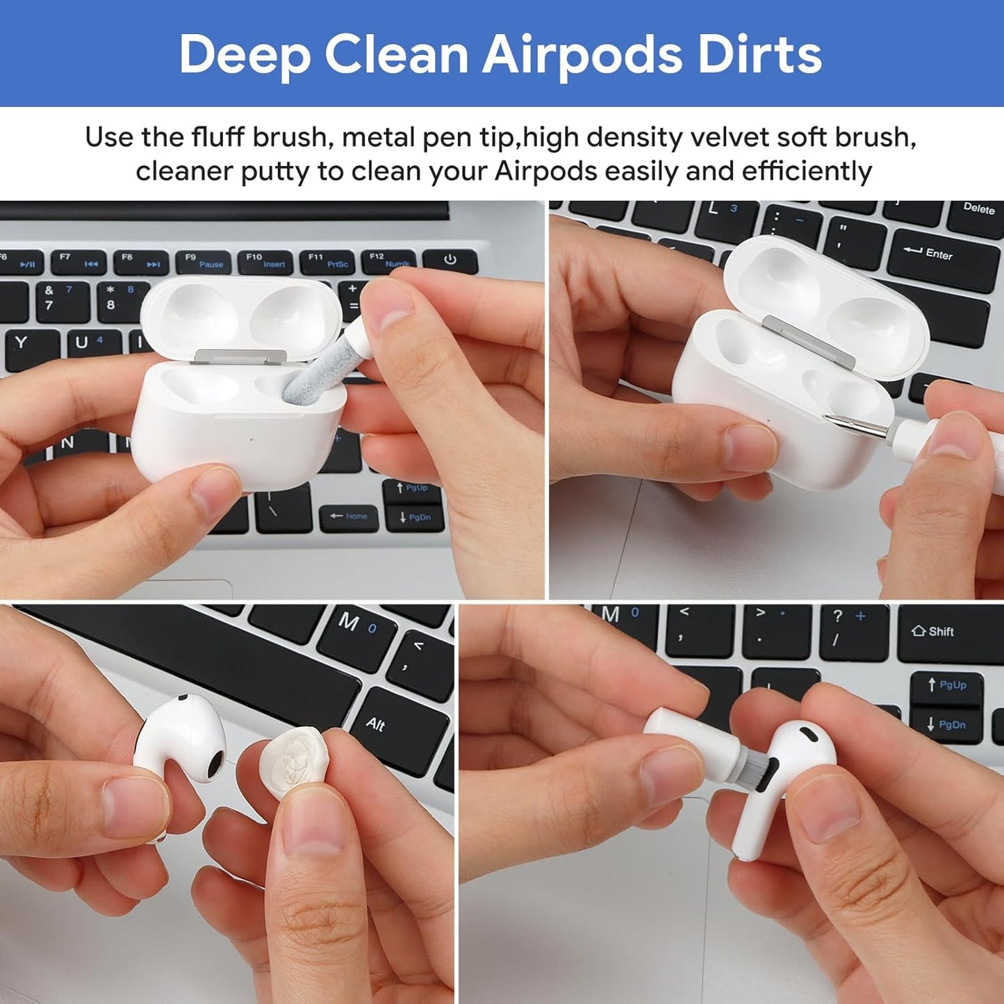 for iPhone Cleaning Kit for Charging Port Cleaner, Multi-Tool Cleaner Kit for AirPods and ipad(USB C) Speaker & Charger Port, Repair & Recovery for Lightning Cables & Connectors, Easy Storage