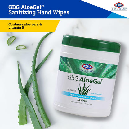 Clorox Healthcare GBG AloeGel Hand Sanitizer Wipes, Bleach-Free Sanitizing Wipes for Hands with 71% Ethyl Alcohol and Aloe - FDA Registered, Resealable Travel Pouch, 20 Count