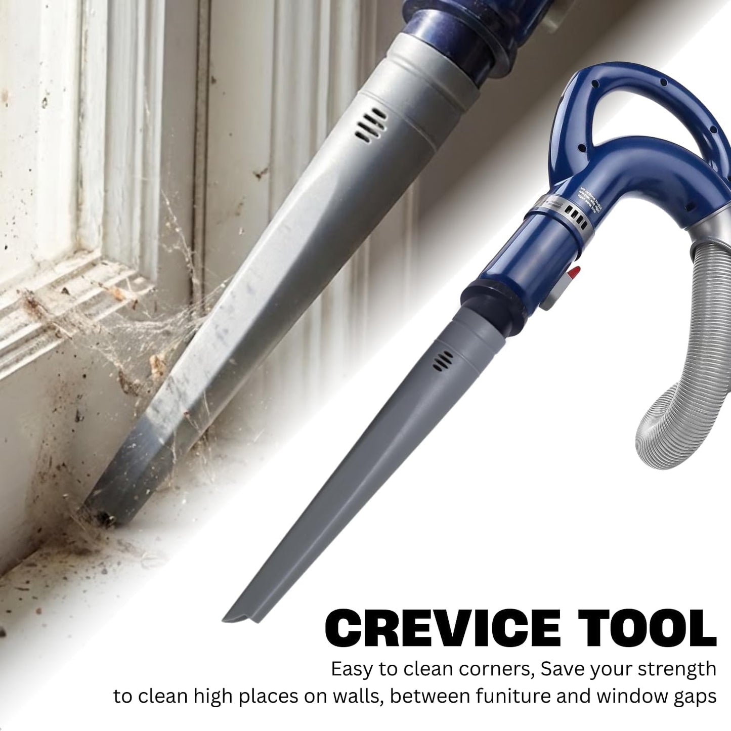 For Shark Navigator, Rotator & Rocket Vacuums: Flexible Crevice Tool for Hard to Reach Places, Dryer Vent Vacuum Attachment (Replacement Attachment Kit)