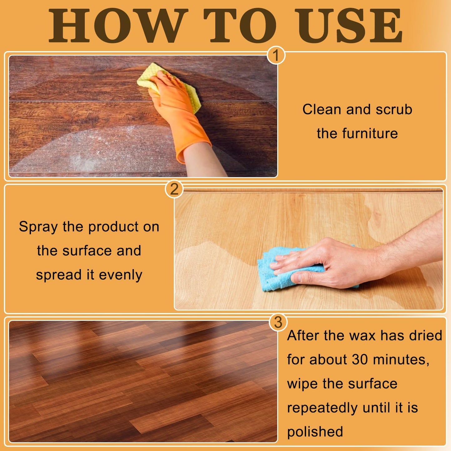 2PCS Beeswax Spray,Natural Furniture Polish,Beeswax Spray Cleaner,The Original Micro Molecularized Beewax Care Restorer for Living Rooms,Kitchens,Wood Furniture Floors
