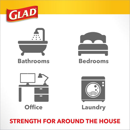 Glad Small Trash Bags 4 Gallon, Febreze Fresh Clean Garbage Bags, Odor Resistant with Quick Tie, 26 Count
