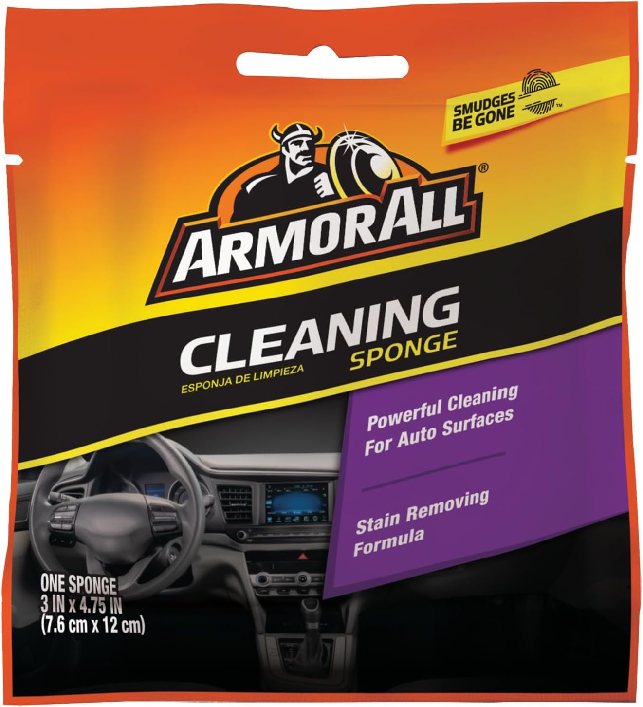 Armor All Cleaning Car Sponge, Car Wash Supplies for Cars, Trucks and Motorcycles, Yellow