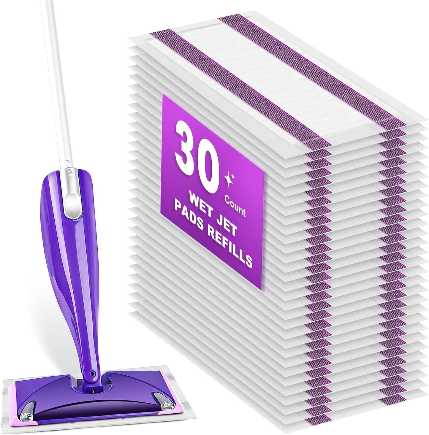 Pure Realm 40 Cout Power Mop Pads Refills for Powermop , Multi-Surface Disposablen swiffer Power Mop Pads，Unscented Spray Cleaning Repalcement Pads Refill