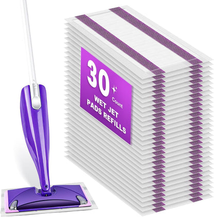 Pure Realm 40 Cout Power Mop Pads Refills for Powermop , Multi-Surface Disposablen swiffer Power Mop Pads，Unscented Spray Cleaning Repalcement Pads Refill