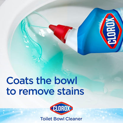 Clorox Toilet Bowl Liquid Disinfecting Cleaner with Clinging Bleach Gel, Remove Mildew and Mold, Fresh Scent, 24 Ounces