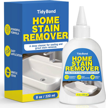 Home Stain Remover Gel, Heavy Duty Stain Cleaner, Deep Clean for Front Loader Washing Machine Seal, Refrigerator Strips, Rubber Gasket, Bathroom Grout, Tile, Shower, Caulk - 8 fl oz