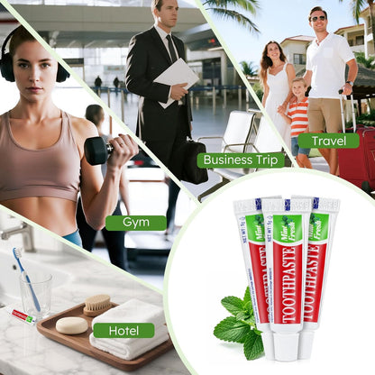 Travel Size Mini 0.176 oz Toothpaste Bulk, Disposable Mint Flavor Pocket Teeth Paste Small Essential Toothpaste for Travel, Home/Hotel/Guests/Charity/Homeless/Camping Oral Care Single Use, 30 Tubes